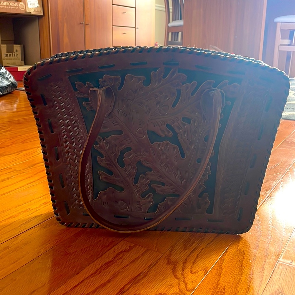 Black and Brown Leaders in Leather Tote